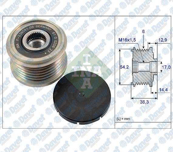 INA 535019410 Alternator Kasnagi Berlingo Iii Partner Tepe C4 Picasso 1.6hdi-Berlingo Ii 2.0hdi-1.6hdi-C-Elysee-P301 1.2 Vti 72 1.6 Hdi C1-P107 1.2 Vti 82 04/14 ->